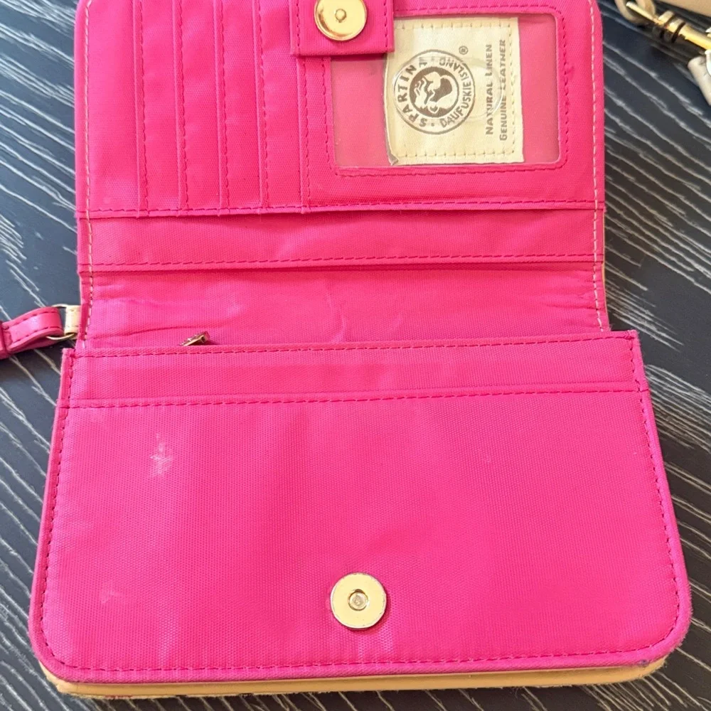 Spartina 449 Maritime Crossbody Purse Matching Wristlet Wallet Pink Navy - Picture 10 of 16